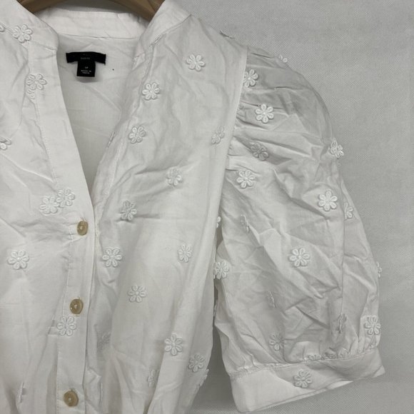 NEW Size SP Ann Taylor Petite Floral Embroidered Tie Waist Shirtdress 591826 - Picture 4 of 5